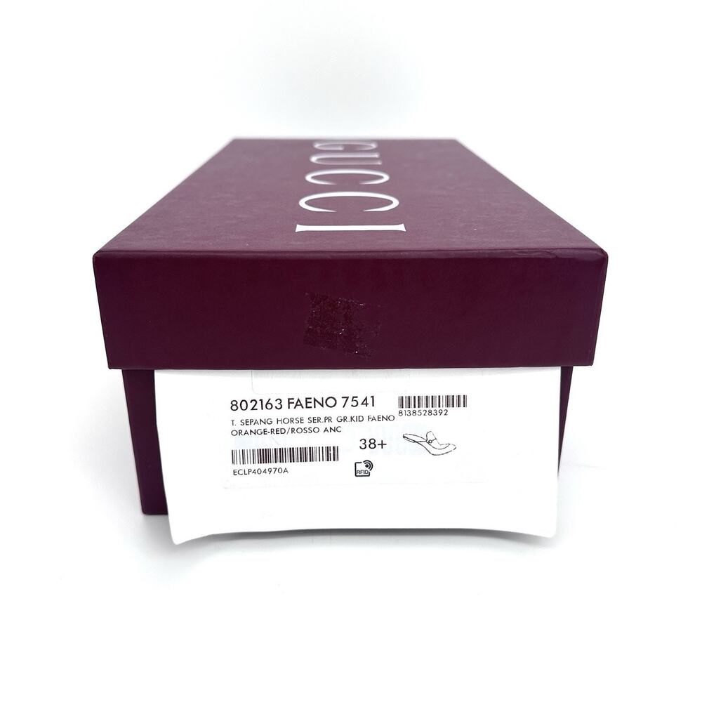 NIB Gucci Princetown Mules EU 38.5 US 8.5 Horsebit Print Orange Multi $990 - Picture 13 of 13